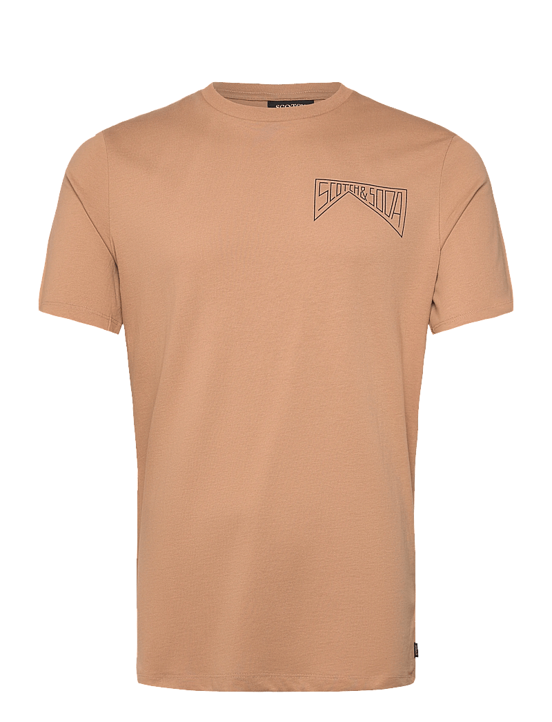 Scotch & Soda - Regular Fit Left Chest Logo T-shirt - kortärmade t-shirts - tannin - 0