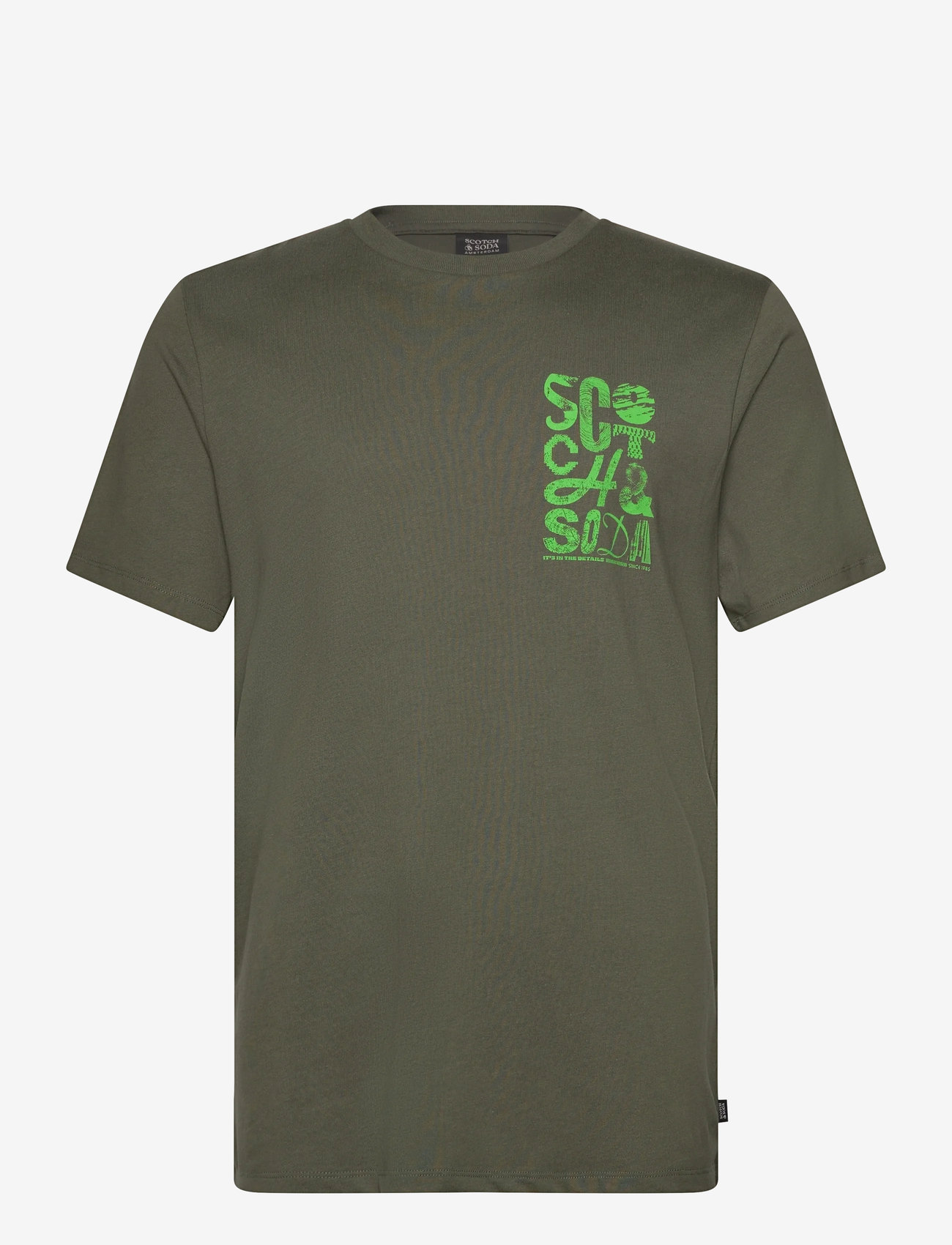Scotch & Soda - Regular Fit Left Chest Logo T-shirt - kortärmade t-shirts - thyme - 0