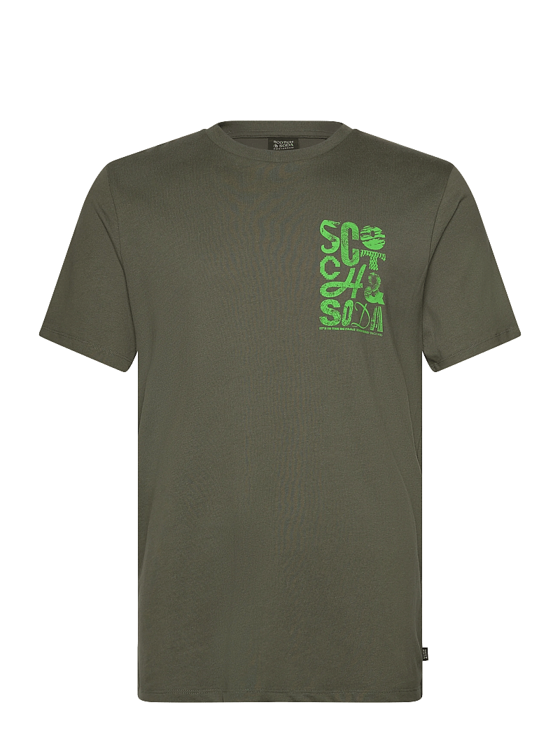 Scotch & Soda - Regular Fit Left Chest Logo T-shirt - kortärmade t-shirts - thyme - 0