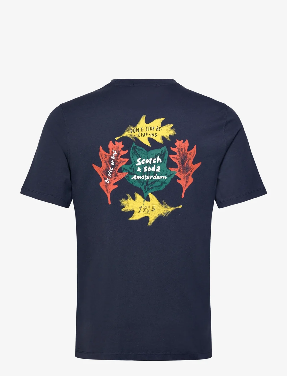 Scotch & Soda - Regular Fit Front + Back AW T-shirt - short-sleeved t-shirts - peacoat - 1