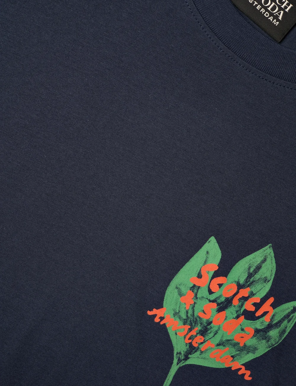 Scotch & Soda - Regular Fit Front + Back AW T-shirt - short-sleeved t-shirts - peacoat - 2