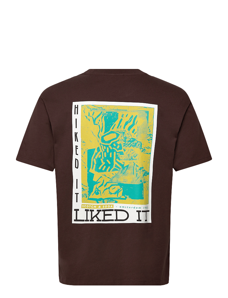 Scotch & Soda - Relaxed Fit Front + Back AW T-shirt - kortärmade t-shirts - demitasse - 1