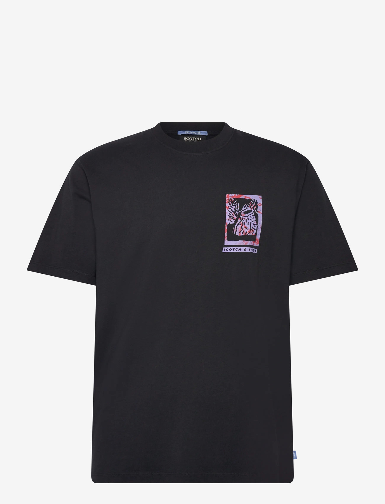 Scotch & Soda - Relaxed Fit Front + Back AW T-shirt - kortärmade t-shirts - meteorite - 0