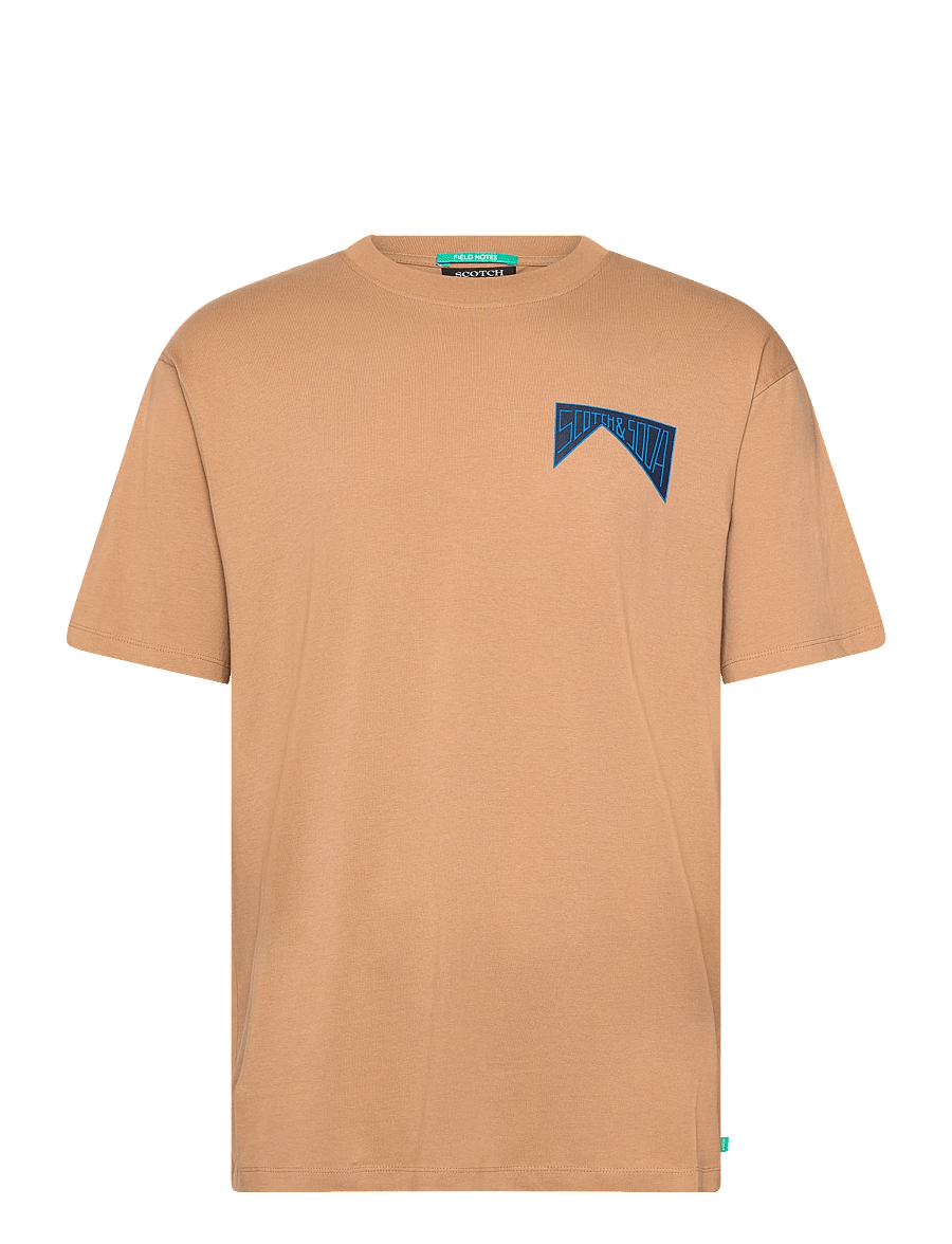 Scotch & Soda - Relaxed Fit Front + Back AW T-shirt - kurzärmelige t-shirts - tannin - 0