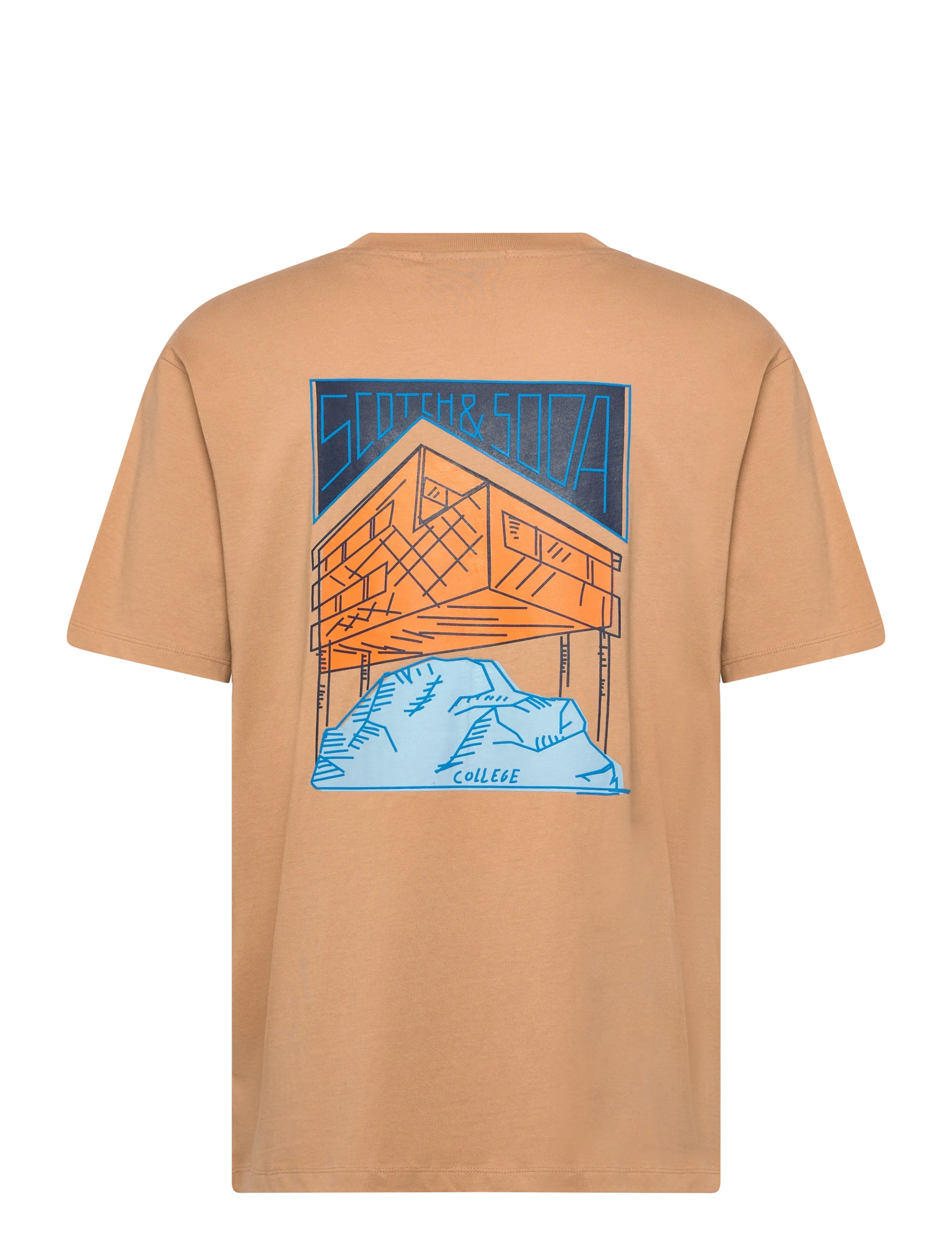 Scotch & Soda - Relaxed Fit Front + Back AW T-shirt - short-sleeved t-shirts - tannin - 1