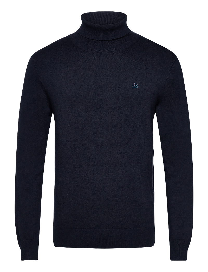 Scotch & Soda - Ecovero blend turtleneck sweater - kõrge kaelusega džemprid - insignia blue - 0