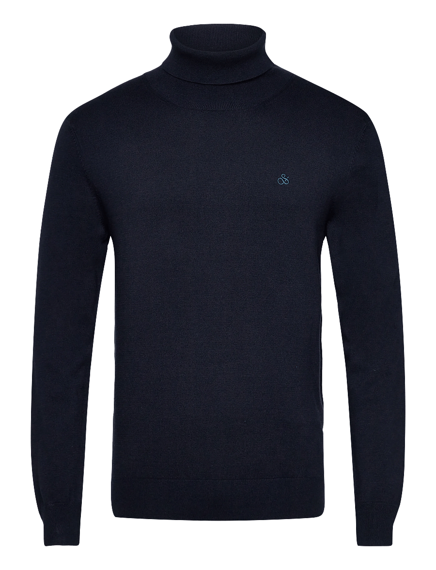 Scotch & Soda - Ecovero blend turtleneck sweater - rúllukragapeysur - insignia blue - 0