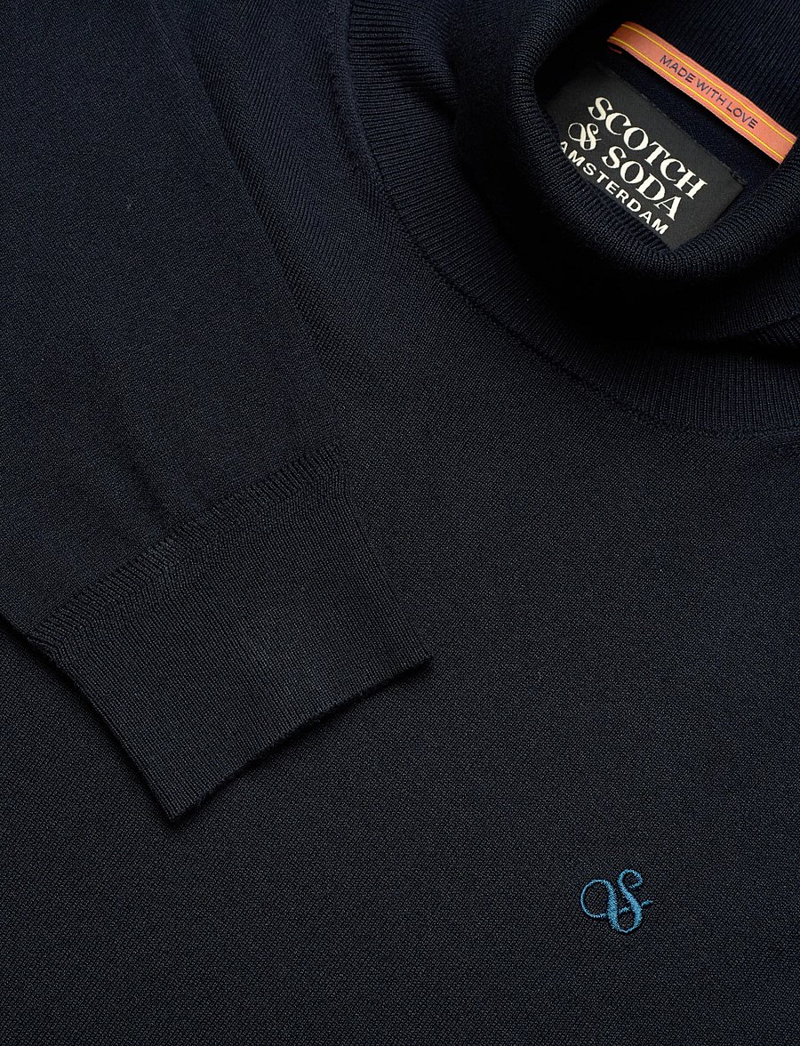 Scotch & Soda - Ecovero blend turtleneck sweater - rúllukragapeysur - insignia blue - 2