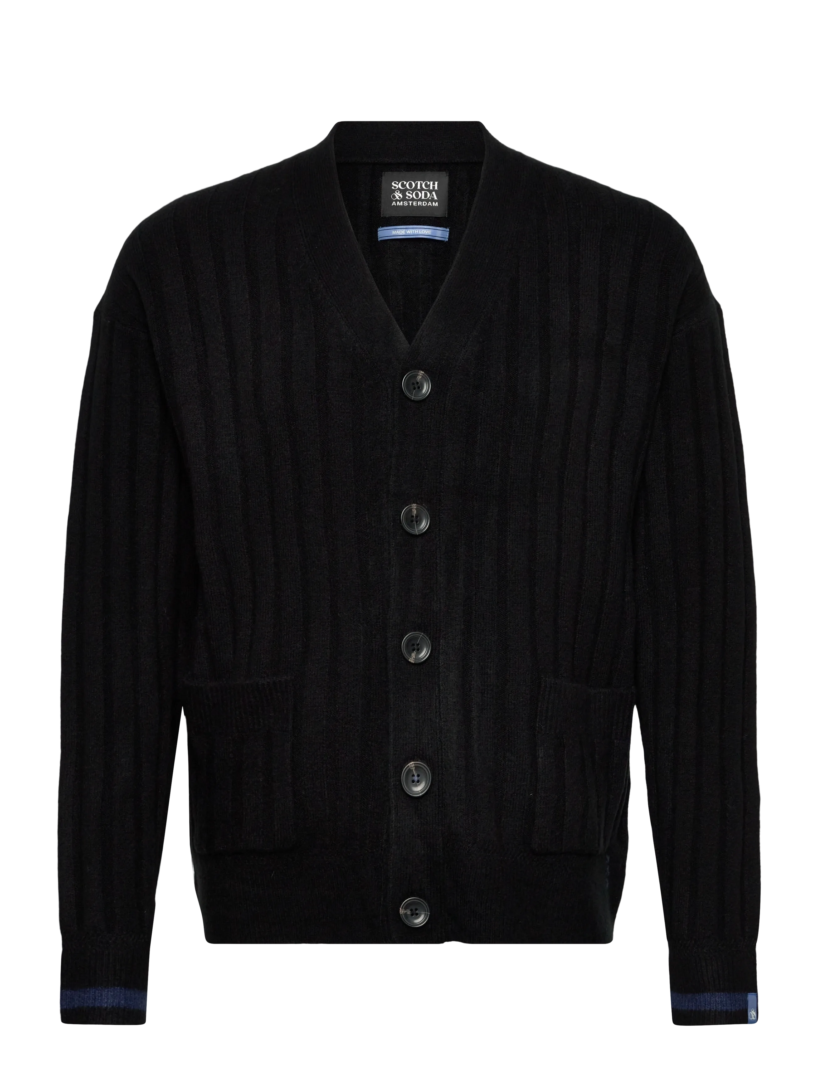 SCOTCH & SODA Soft Knit Dropped Schulter Cardigan Schwarz - XXL - Herren