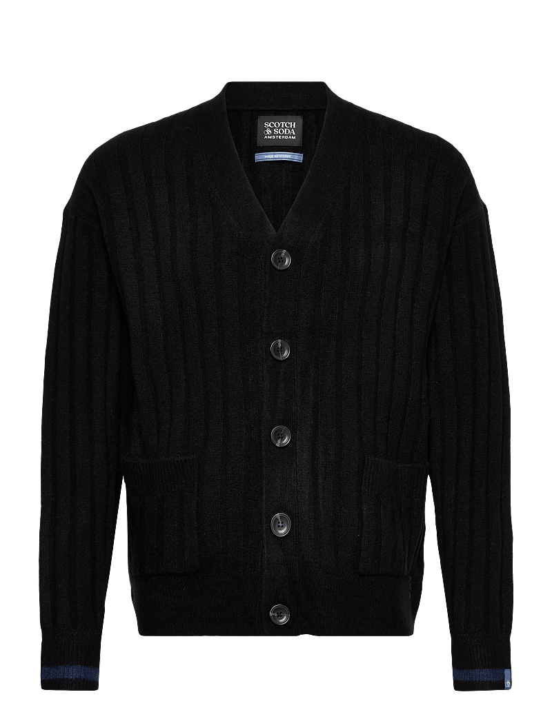 Scotch & Soda - Soft knit dropped shoulder cardigan - cardigans - meteorite - 0