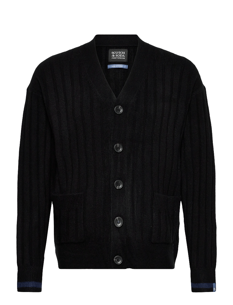 Scotch & Soda - Soft knit dropped shoulder cardigan - cardigans - meteorite - 0
