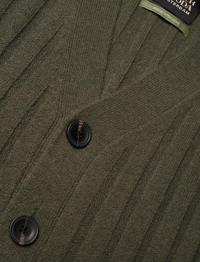 Scotch & Soda - Soft knit dropped shoulder cardigan - cardigans - thyme - 2