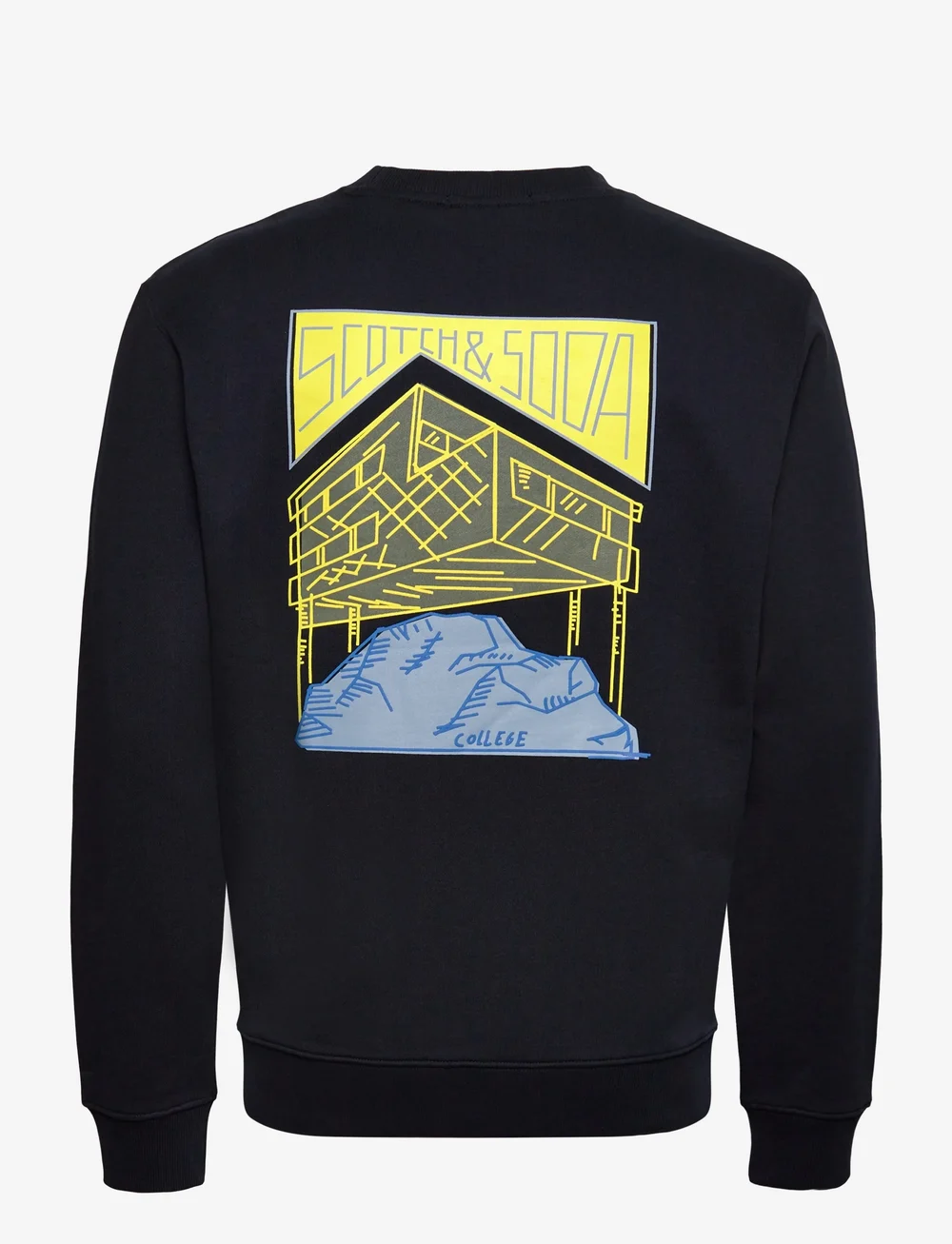 Scotch & Soda - Front + Back Artwork Sweatshirt - swetry - sky captain - 1