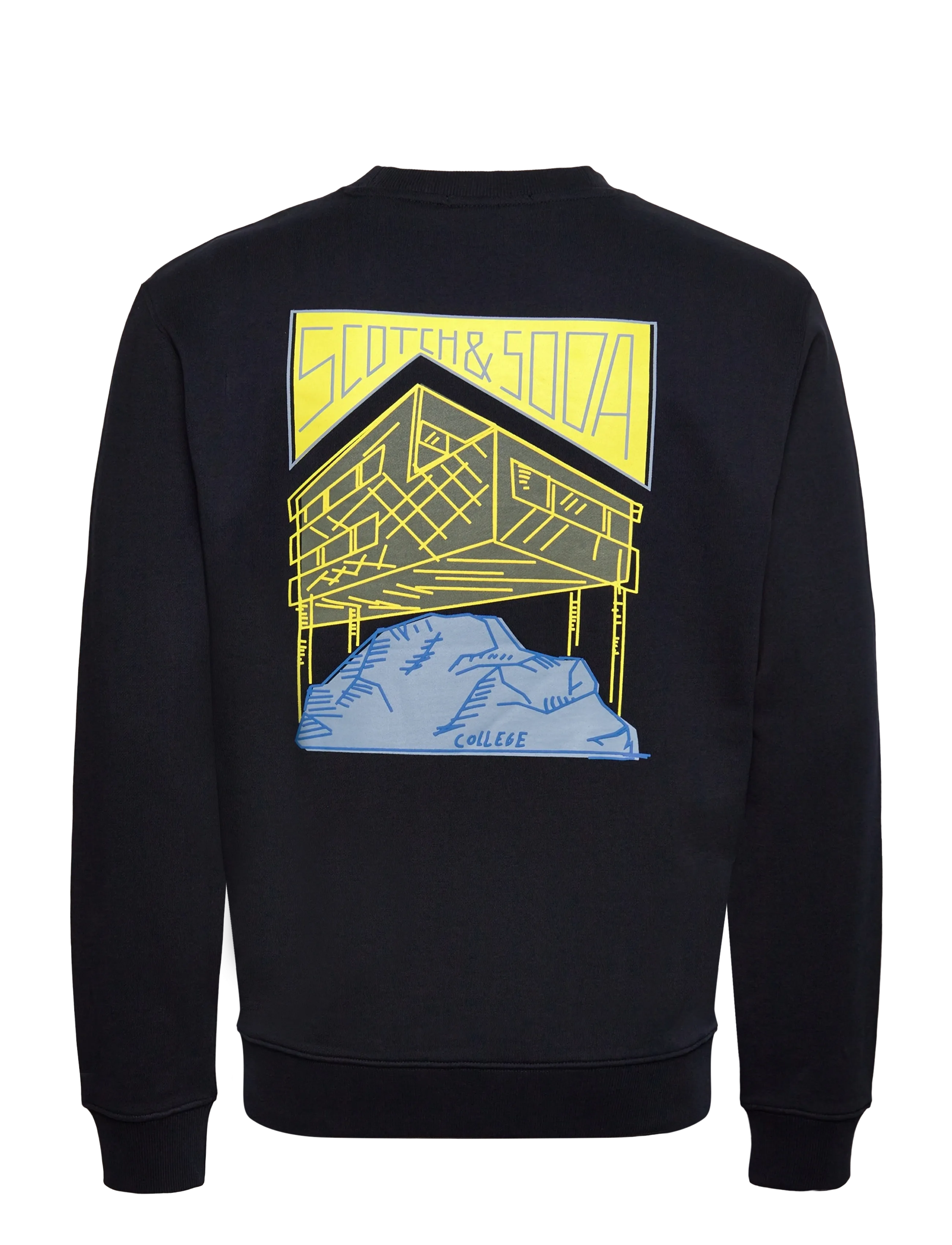 Scotch & Soda - Front + Back Artwork Sweatshirt - sweats - sky captain - 1