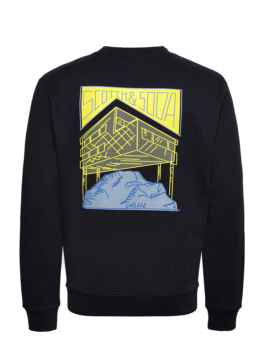 Scotch & Soda - Front + Back Artwork Sweatshirt - sweatshirts - sky captain - 1