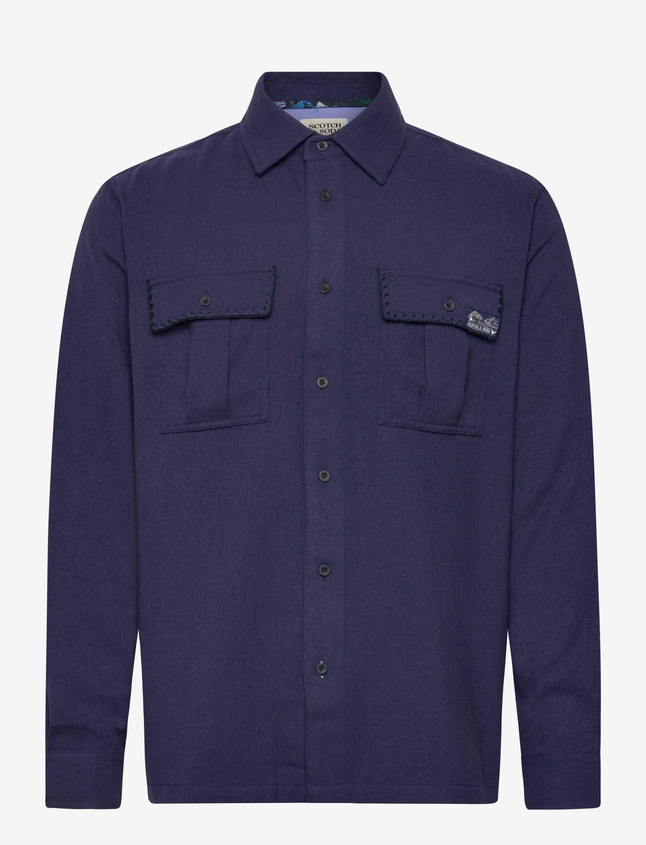 Scotch & Soda - Textured relaxed-fit shirt - overshirts - peacoat - 0