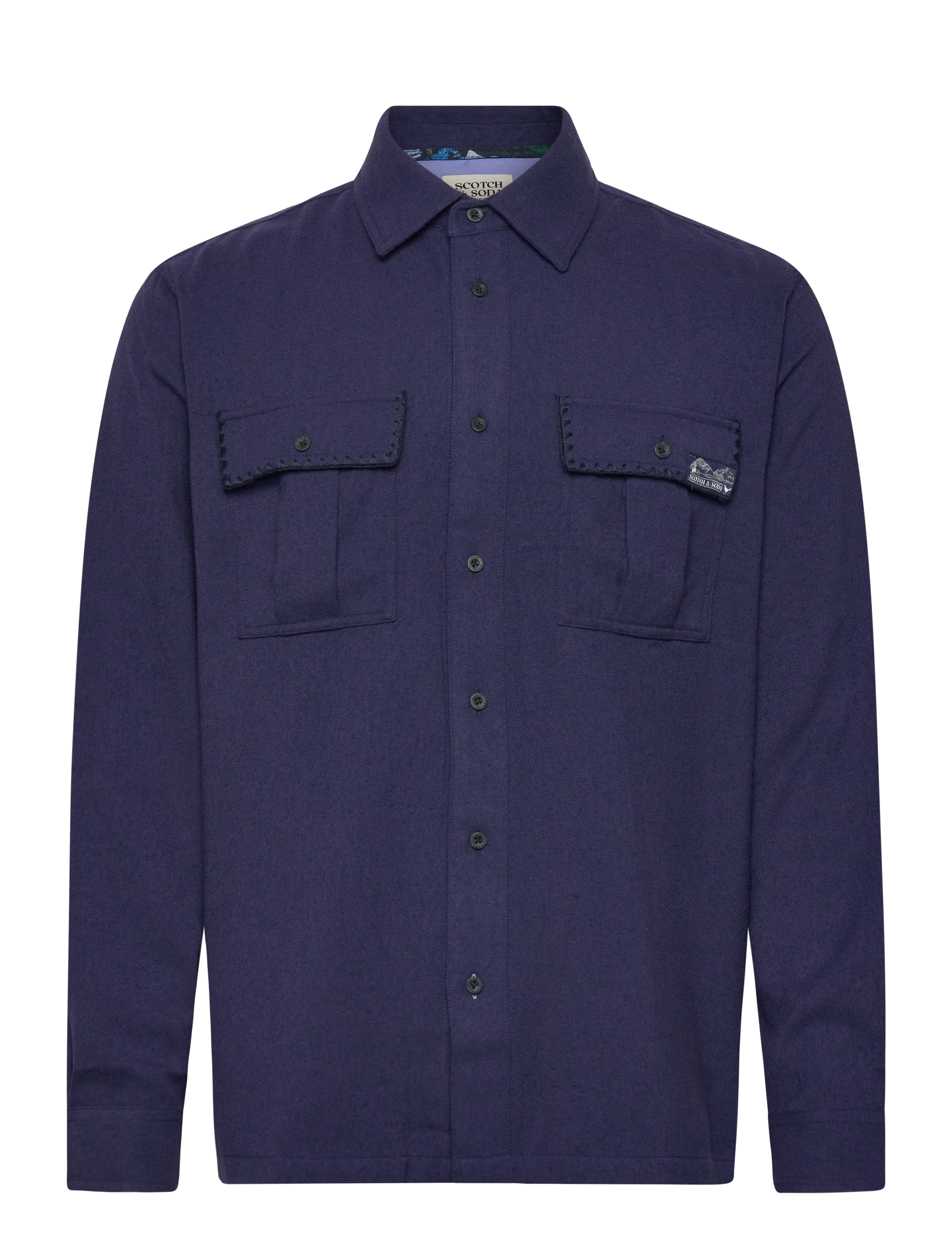Scotch & Soda Textured relaxed-fit shirt - Kläder - PEACOAT / navy