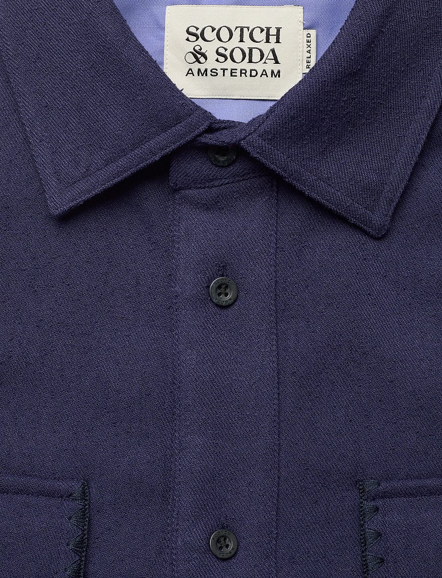 Scotch & Soda - Textured relaxed-fit shirt - Überhemden - peacoat - 2