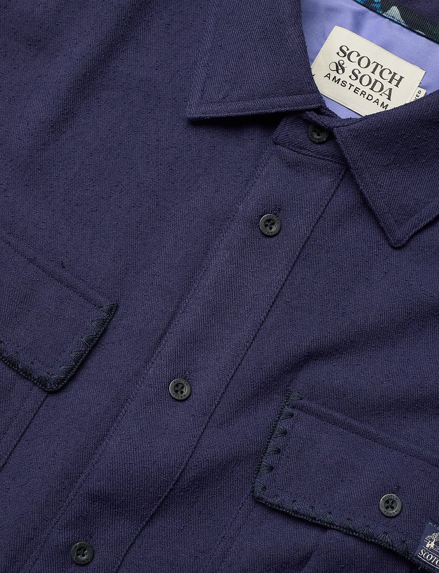 Scotch & Soda - Textured relaxed-fit shirt - Überhemden - peacoat - 3