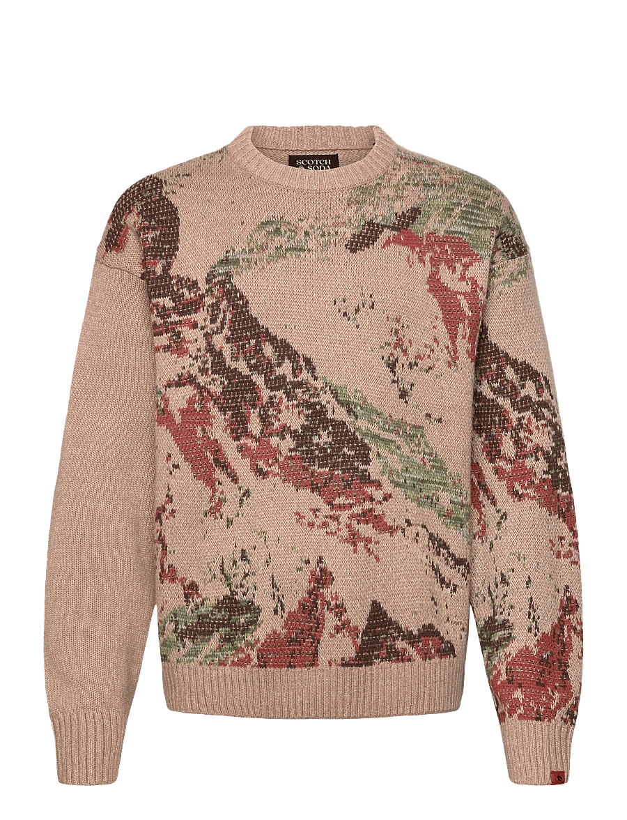 Scotch & Soda - Mountain loose fit pullover - rundhals - mountain tannin aop - 0