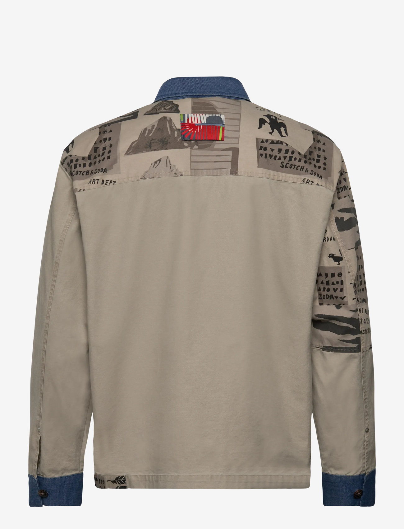 Scotch & Soda - Printed & washed colour block worker jacket - leichte jacken - art dept collage white colourblock - 1