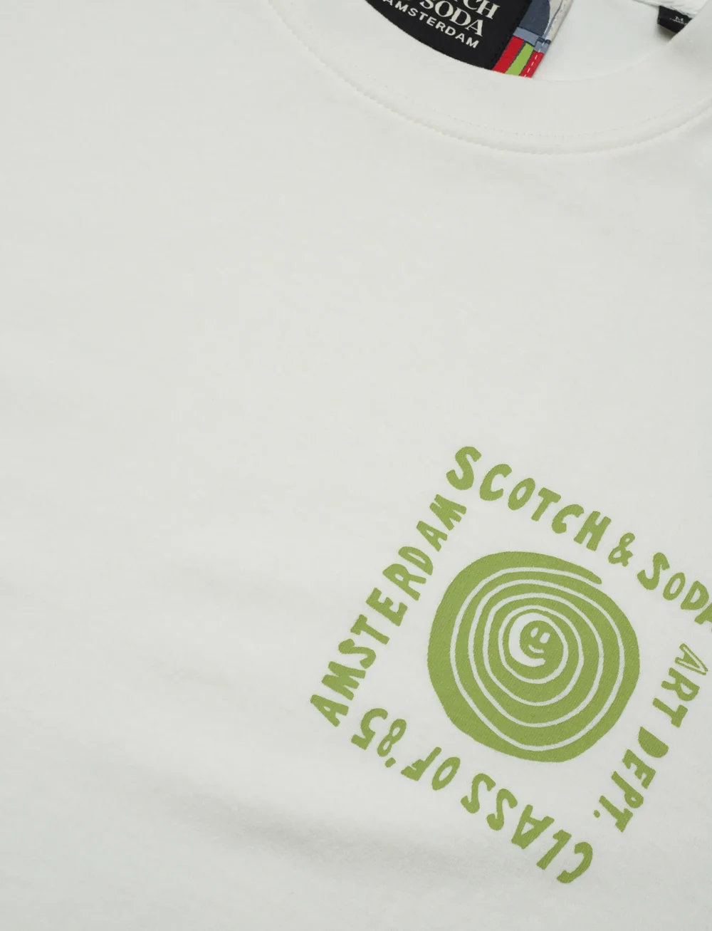 Scotch & Soda - Relaxed-fit washed artwork t-shirt - t-shirts à manches courtes - bright white - 2