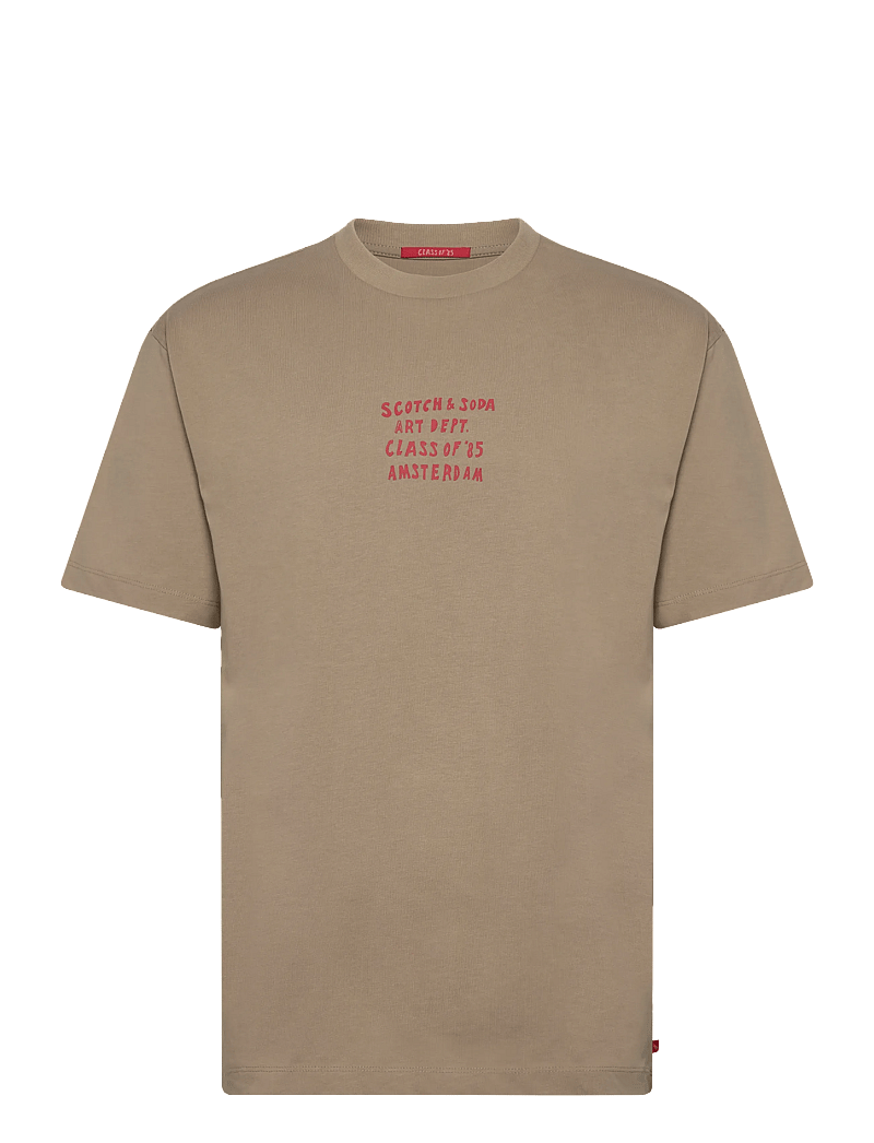 Scotch & Soda - Relaxed-fit artwork t-shirt - kortærmede t-shirts - plaza taupe - 0