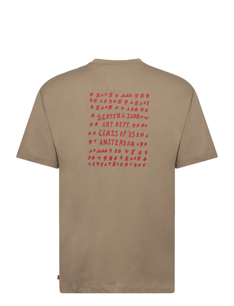 Scotch & Soda - Relaxed-fit artwork t-shirt - kortærmede t-shirts - plaza taupe - 1