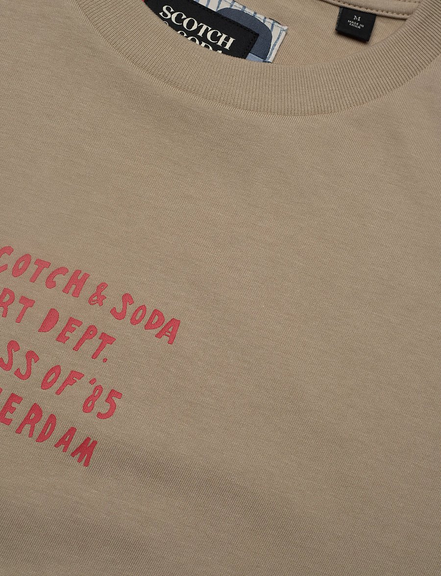 Scotch & Soda - Relaxed-fit artwork t-shirt - kurzärmelige t-shirts - plaza taupe - 2