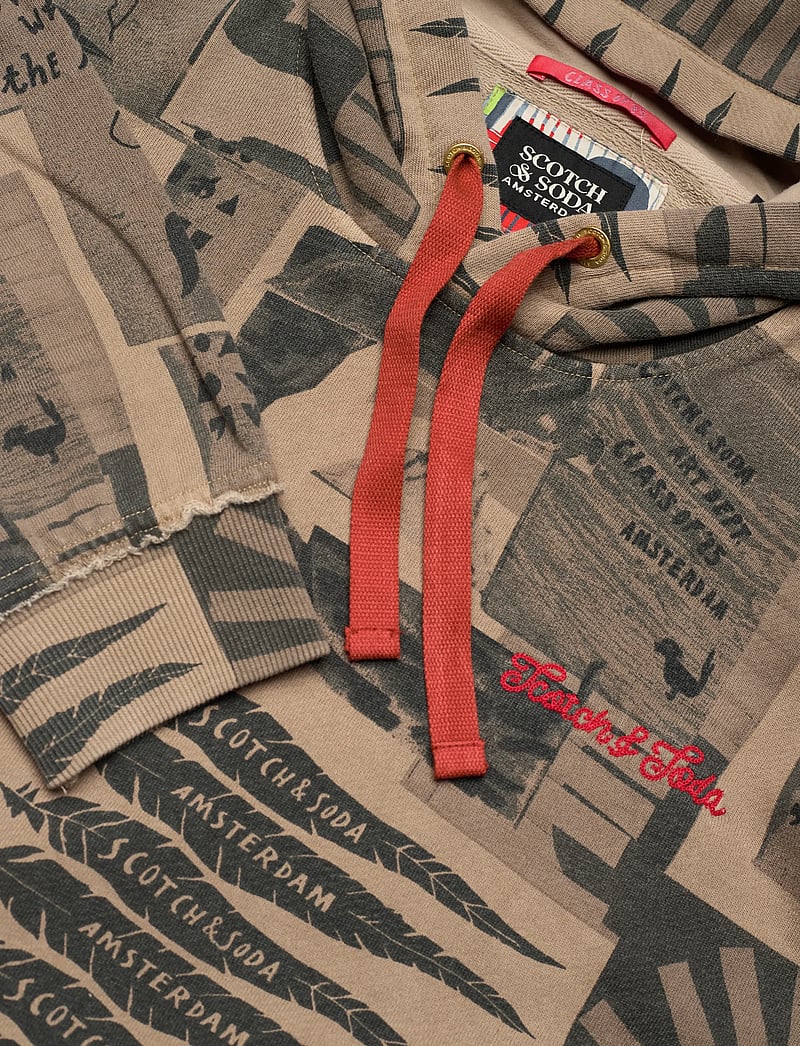 Scotch & Soda - Loose-fit overdyed all-over printed hoodie - kapuzenpullover - plaza taupe - 2