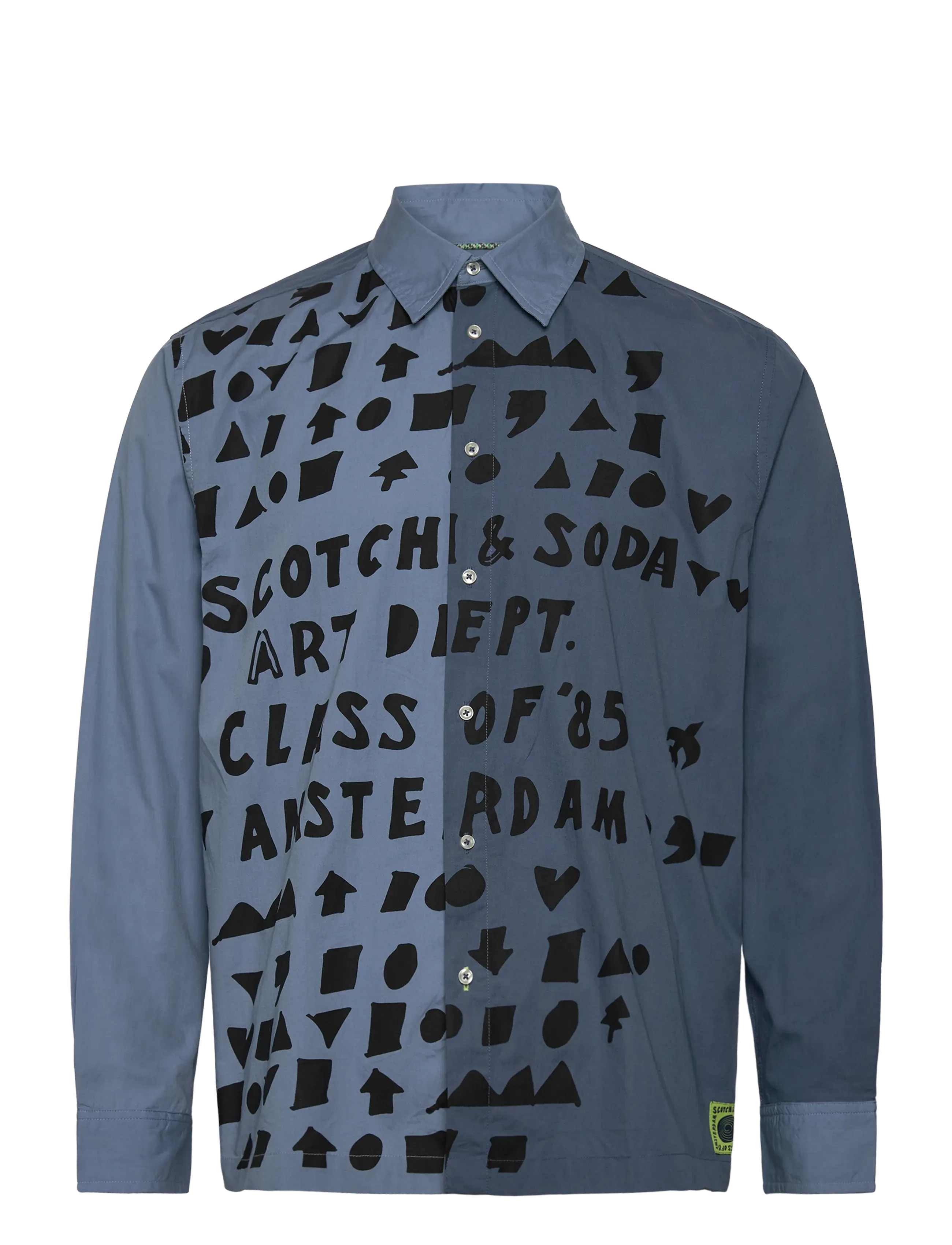 Scotch & Soda Relaxed-fit letters poplin shirt - Skjorter - FADED DENIM / blue