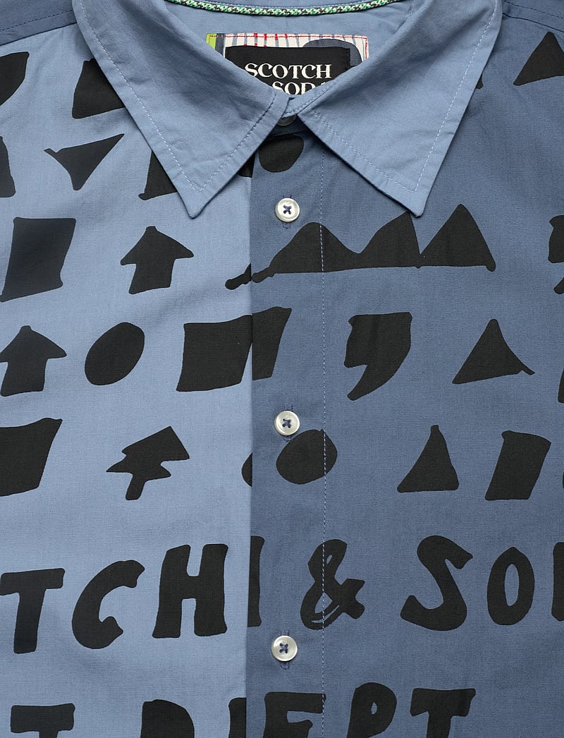Scotch & Soda - Relaxed-fit letters poplin shirt - mustriga särgid - faded denim - 2