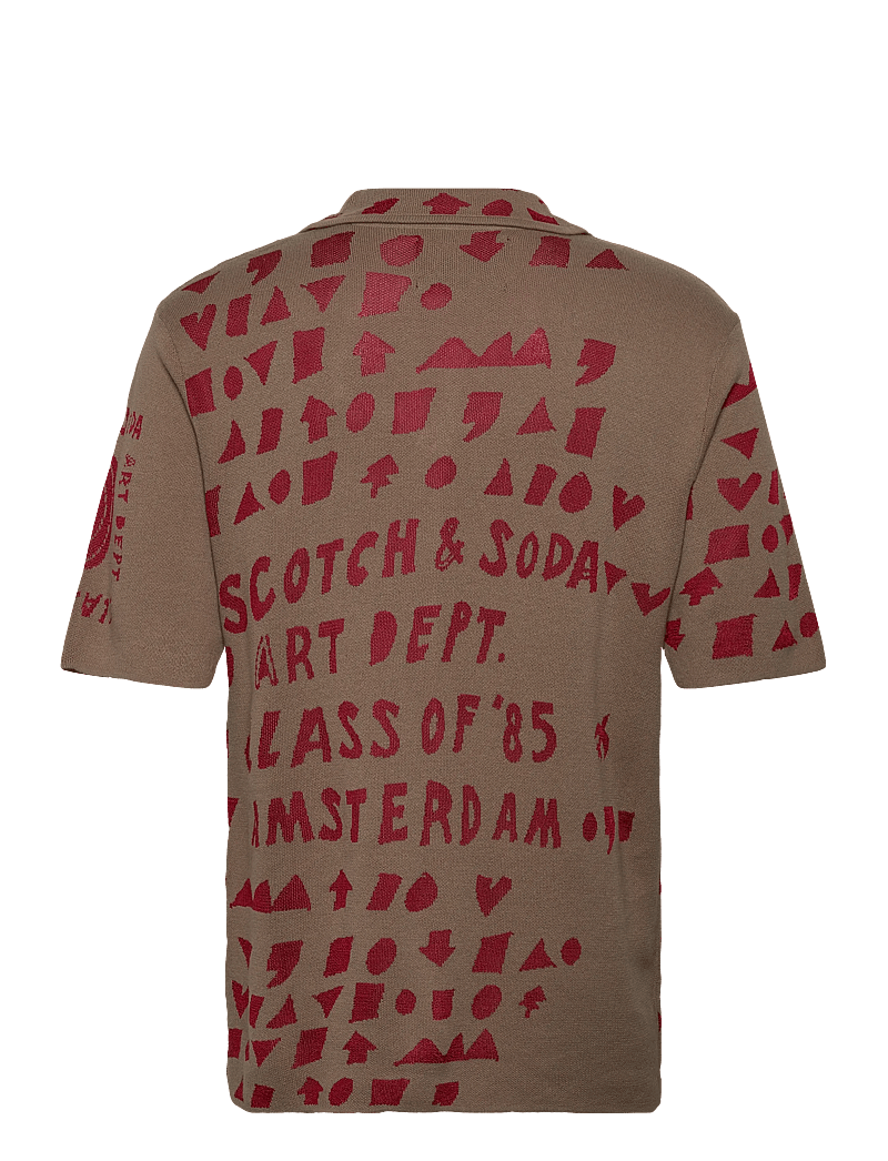 Scotch & Soda - Jacquard knitted shirt - mønstrede skjorter - plaza taupe - 1