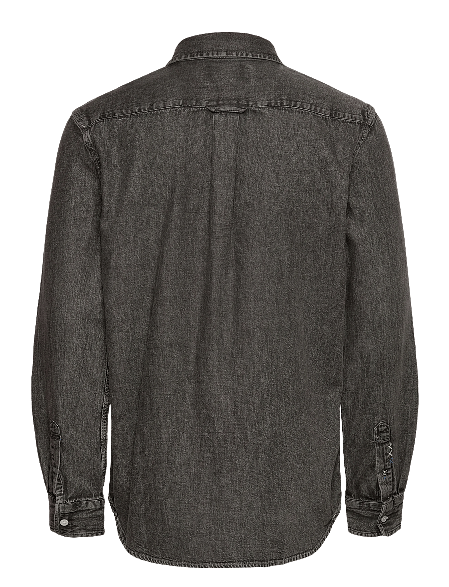 Scotch & Soda - Washed 1 pocket black denim shirt - denim shirts - black spark - 1