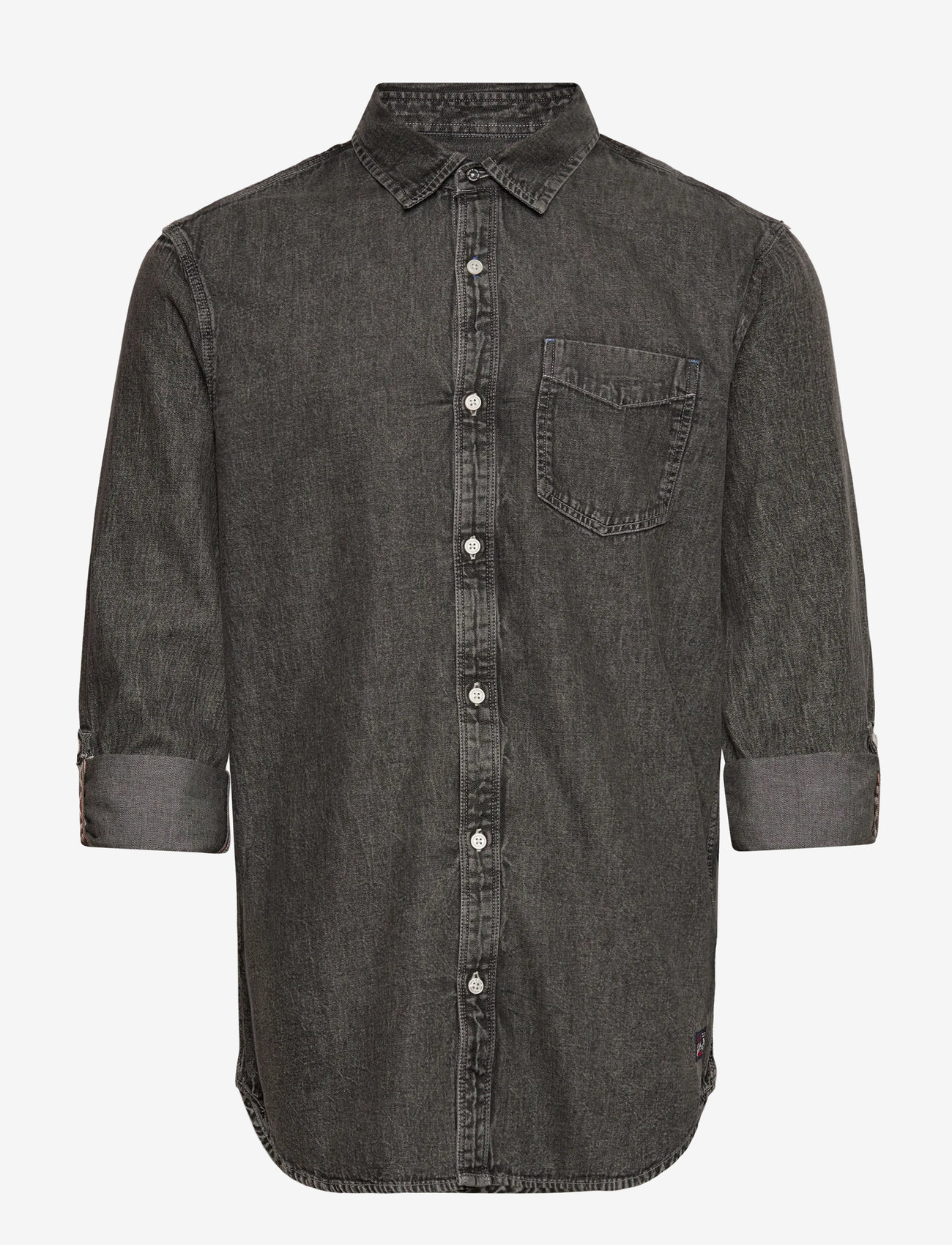 Scotch & Soda - Washed 1 pocket black denim shirt - teksasärgid - black spark - 2