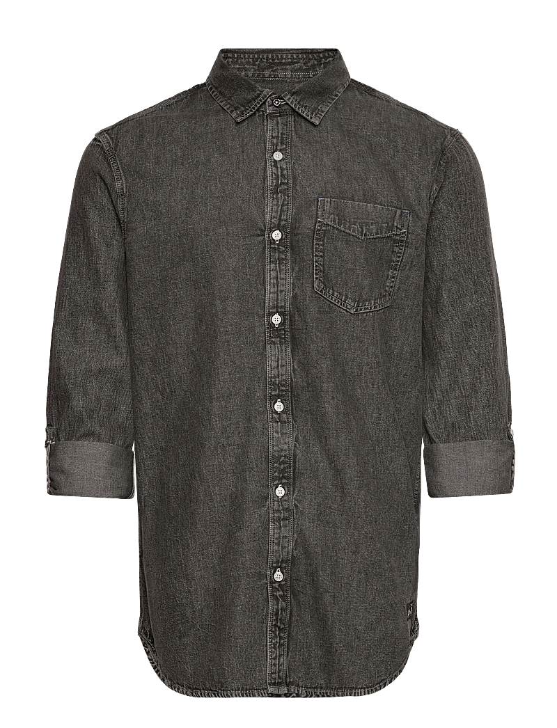 Scotch & Soda - Washed 1 pocket black denim shirt - teksasärgid - black spark - 2