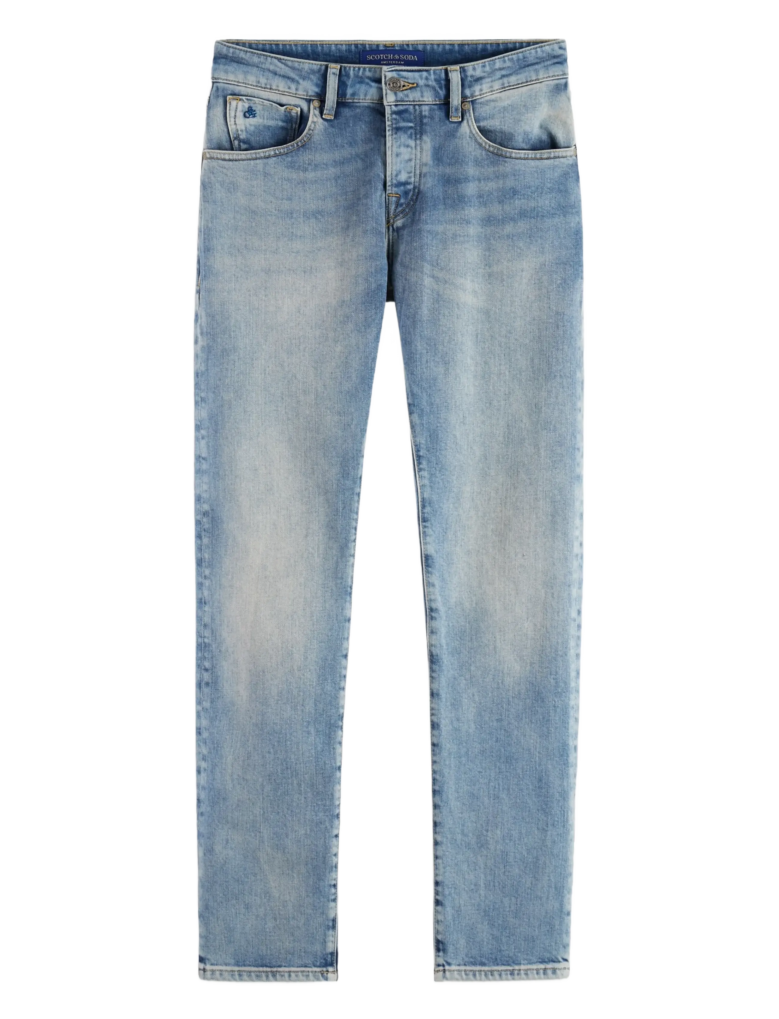 Scotch & Soda CORE Ralston in organic cotton Aqua Blue - Must-haves - AQUA BLUE / blue