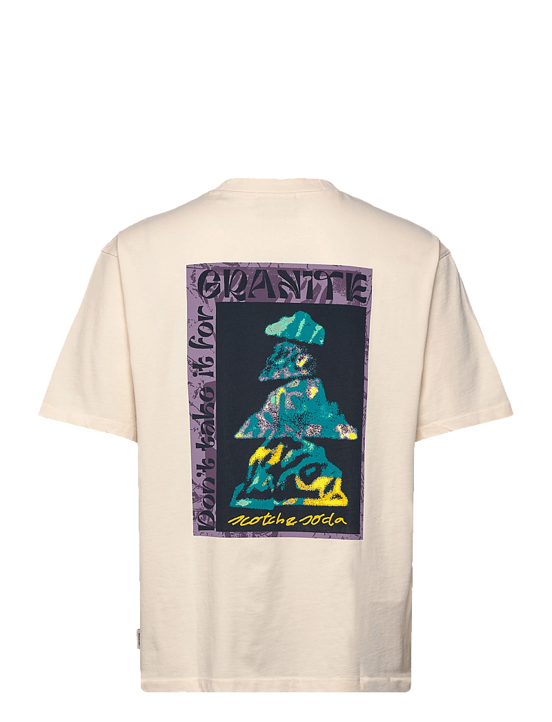 Scotch & Soda - Loose fit front and back artwork t-shirt - kortærmede t-shirts - eggnog - 1
