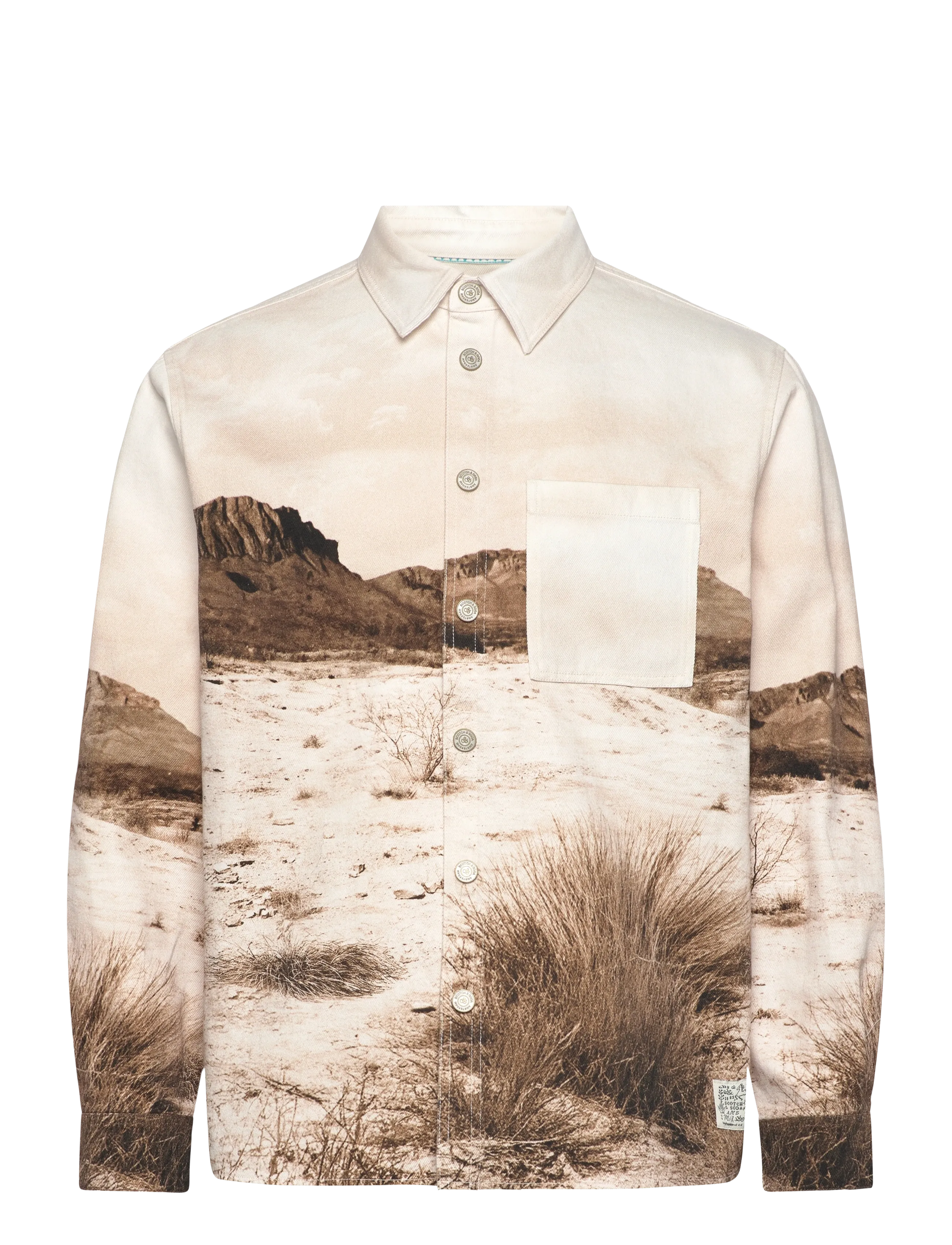 Scotch & Soda Scenery Overshirt - Scotch & Soda - LONGHORN SEPIA / cream