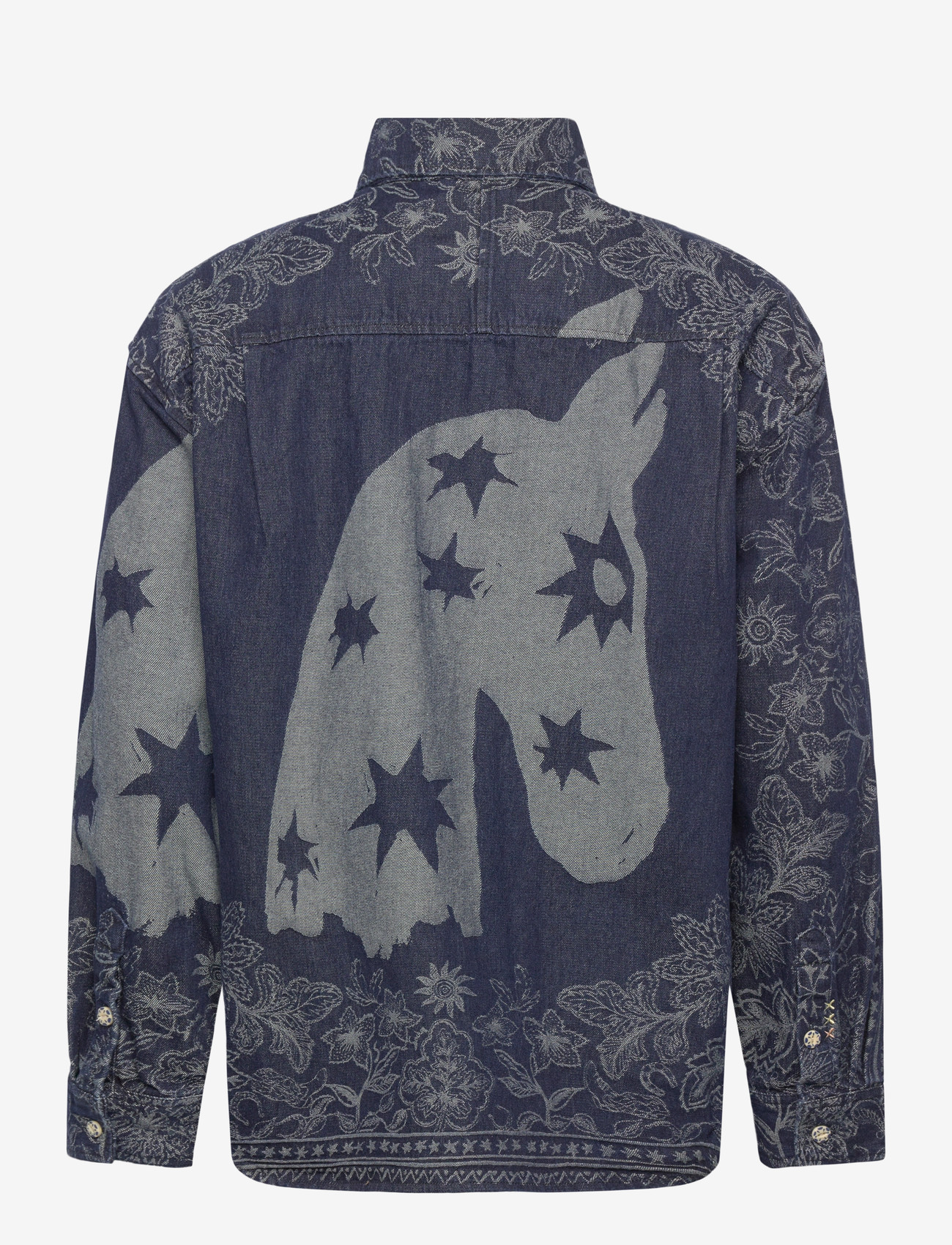 Scotch & Soda - Denim Jacquard Overshirt - denim shirts - horse bandana dress blues - 1