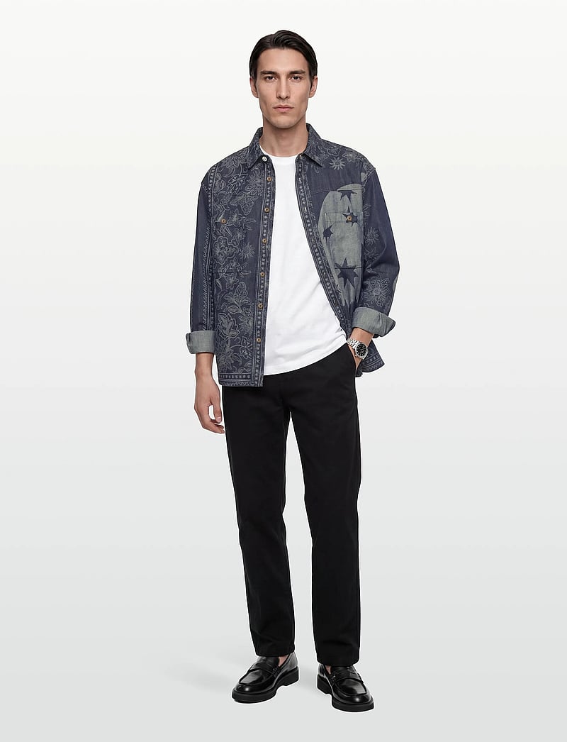 Scotch & Soda - Denim Jacquard Overshirt - denimskjorter - horse bandana dress blues - 0