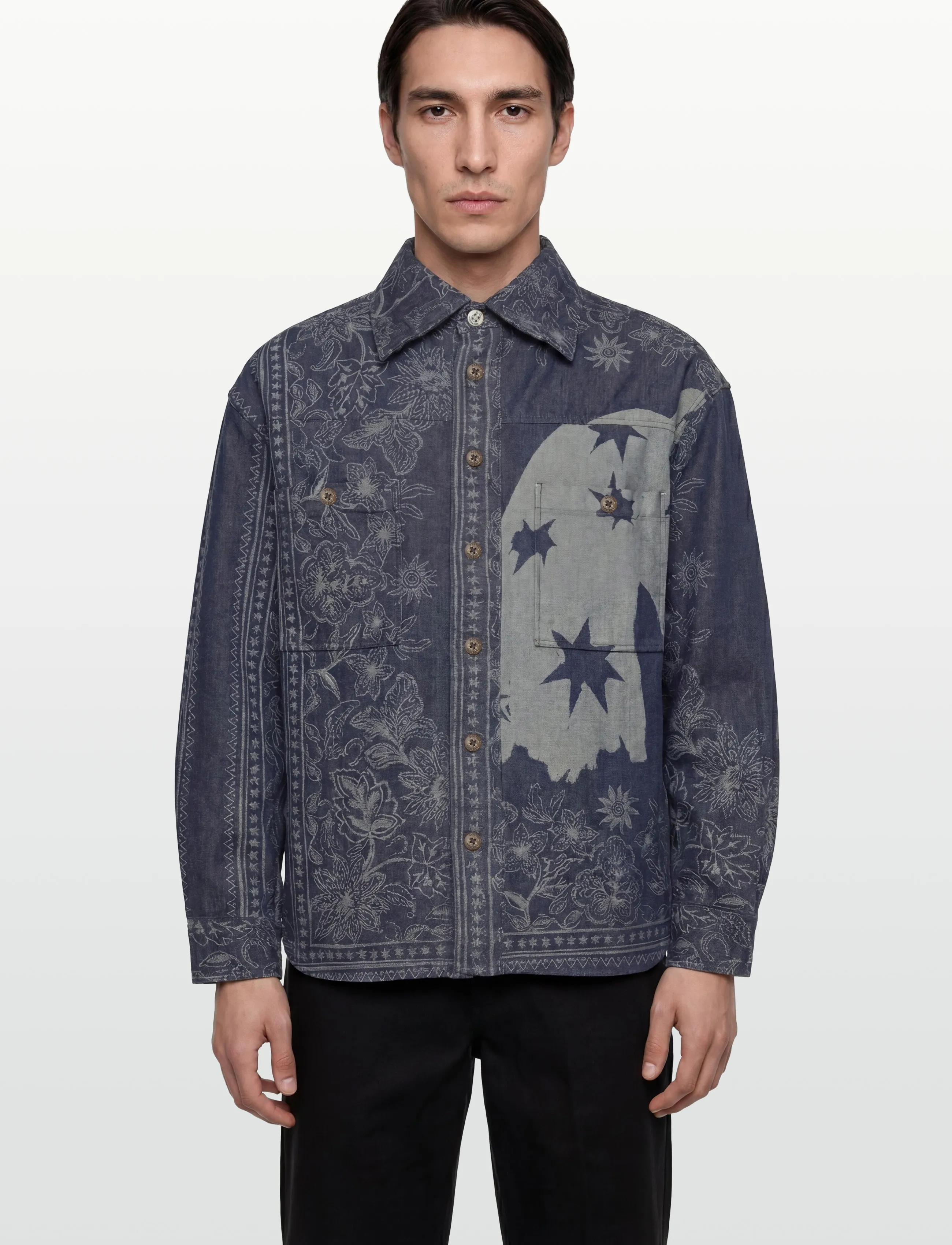 SCOTCH & SODA Denim Jacquard Overshirt overshirts herr – bild 2