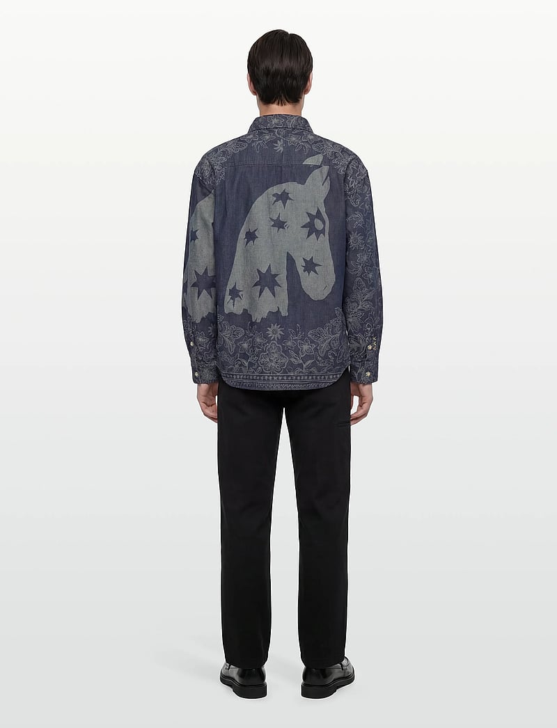 Scotch & Soda - Denim Jacquard Overshirt - denimskjorter - horse bandana dress blues - 4