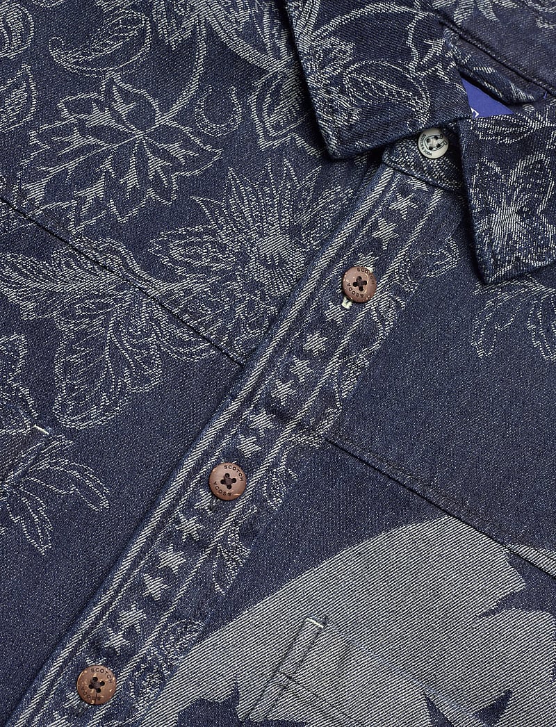 Scotch & Soda - Denim Jacquard Overshirt - denim shirts - horse bandana dress blues - 3