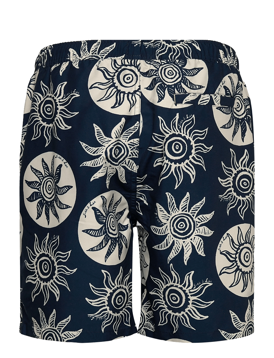Scotch & Soda - Printed Longlength Swim Shorts - badehose - suns captains blue - 2