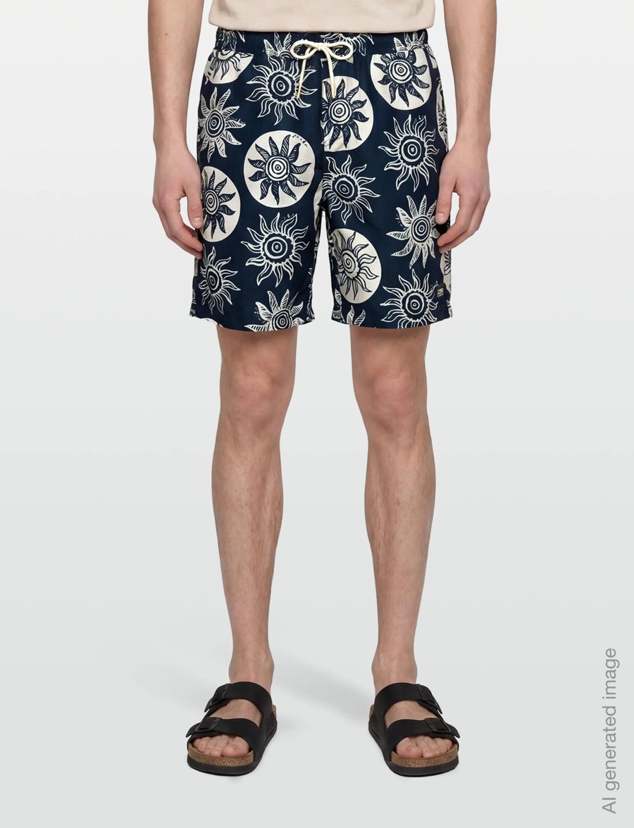 Scotch & Soda - Printed Longlength Swim Shorts - badehose - suns captains blue - 3