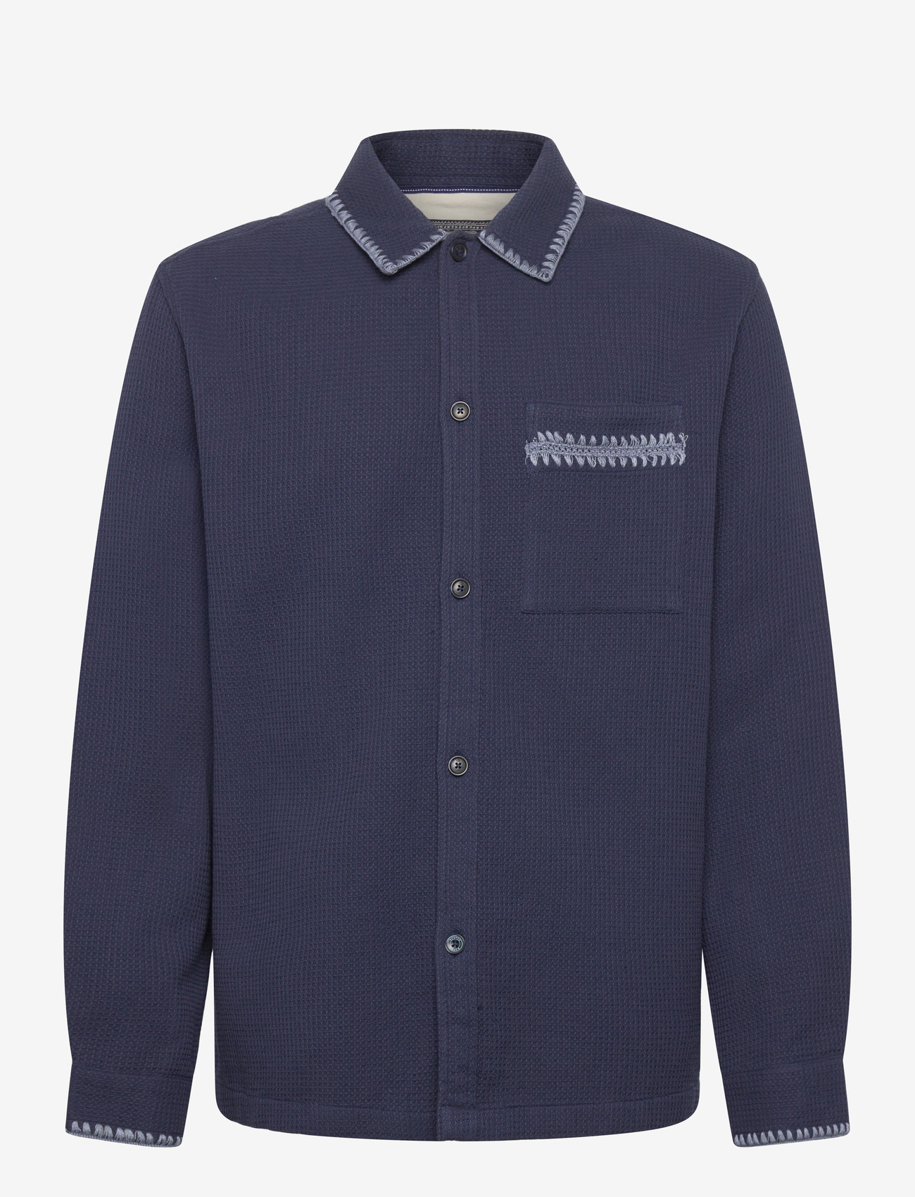 Scotch & Soda - Waffle Structure Relaxedfit Shirt - casual skjorter - pageant blue - 1