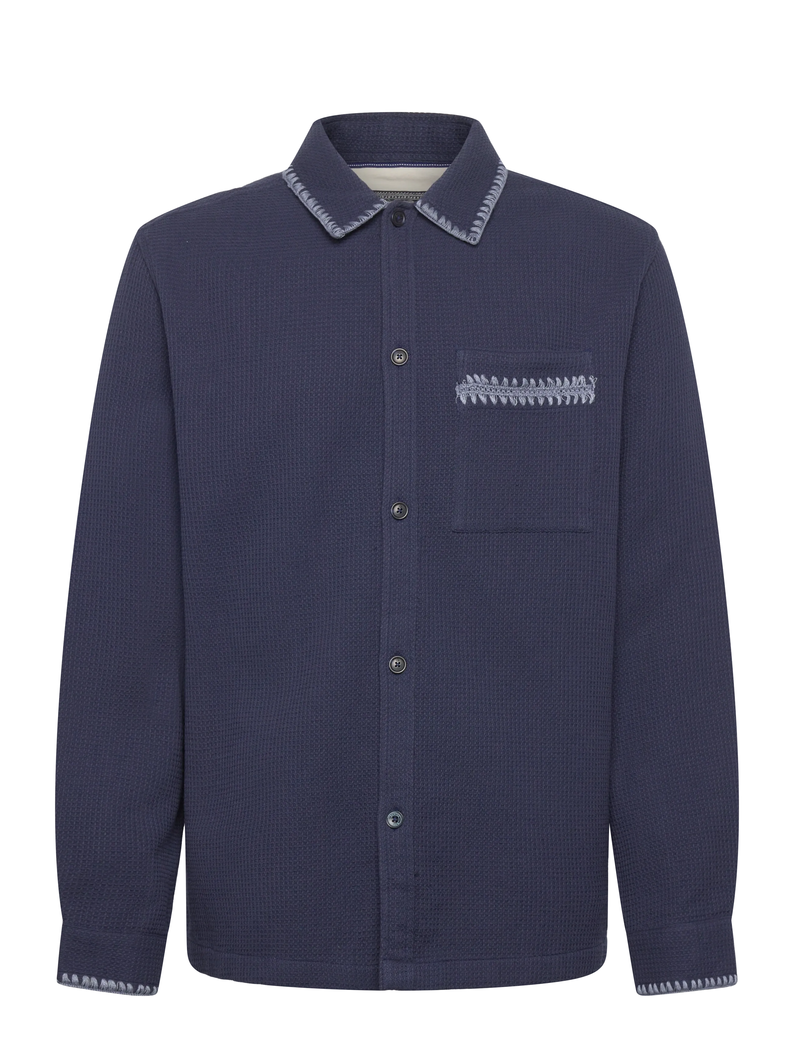 Scotch & Soda Waffle Structure Relaxedfit Shirt - Scotch & Soda - PAGEANT BLUE / navy