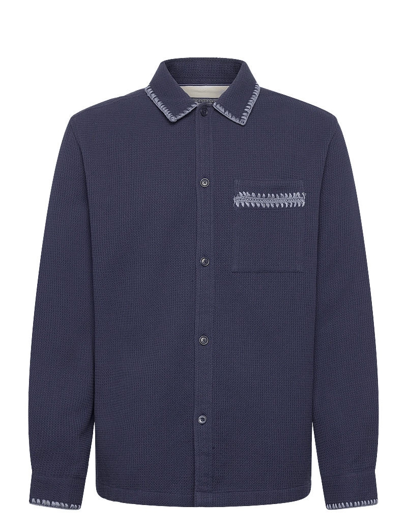 Scotch & Soda - Waffle Structure Relaxedfit Shirt - casual skjorter - pageant blue - 1