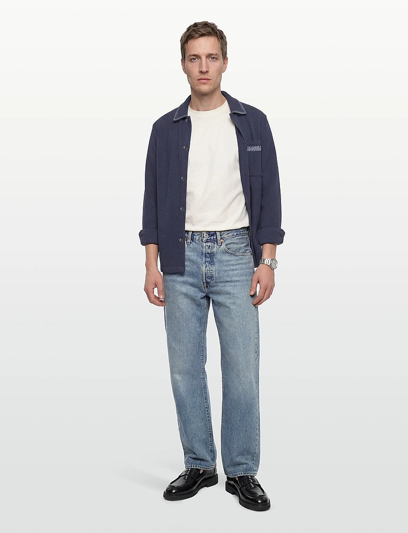 Scotch & Soda - Waffle Structure Relaxedfit Shirt - casual skjorter - pageant blue - 0